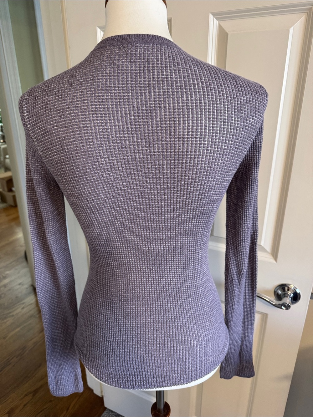 Margaret O'Leary Lavender Waffle Knit Long-Sleeve Top - Picture 4 of 5